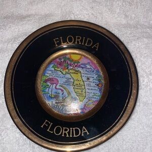Florida Souvenir Plate with Map Design